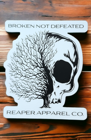 Broken Not Defeated 4" Sticker