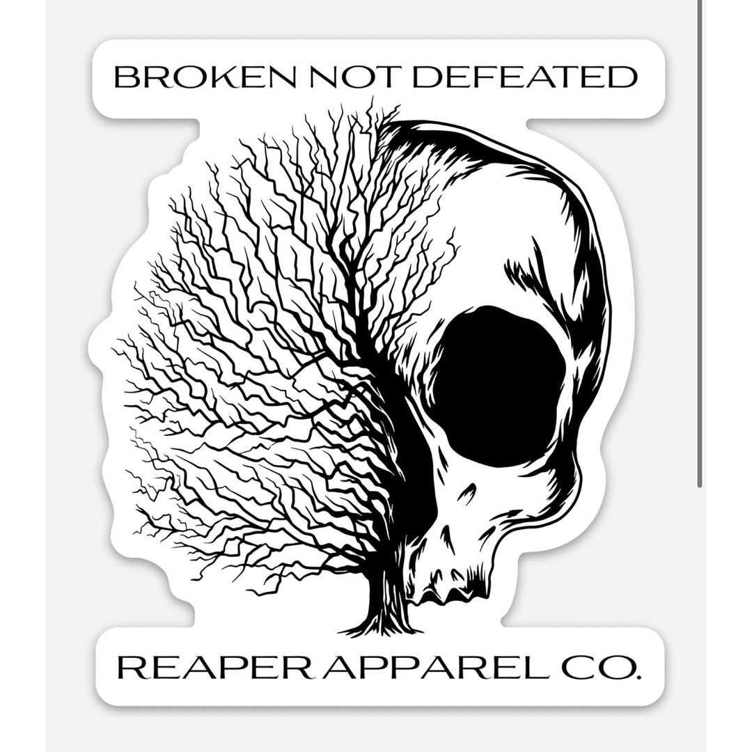 Broken Not Defeated 4" Sticker